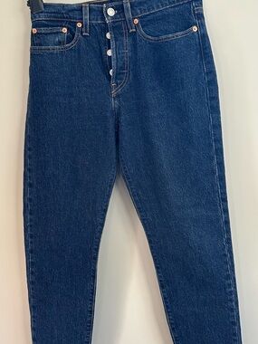Womens 27 W Levis Premium Wedgie Fit Ankle Jeans High Rise Medium Indigo blue